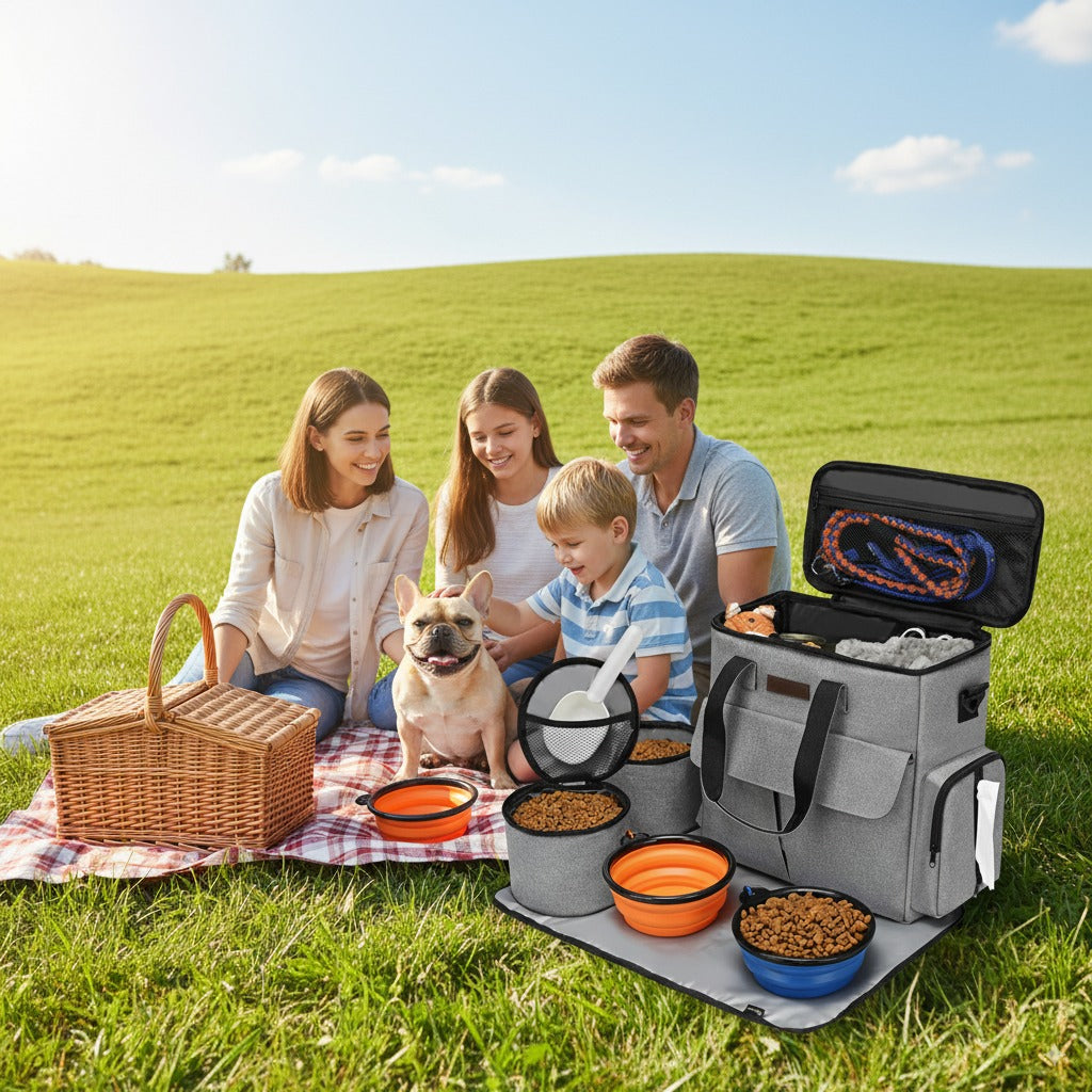 Borsa organizer da viaggio per cani e gatti | Kit completo omologato aereo