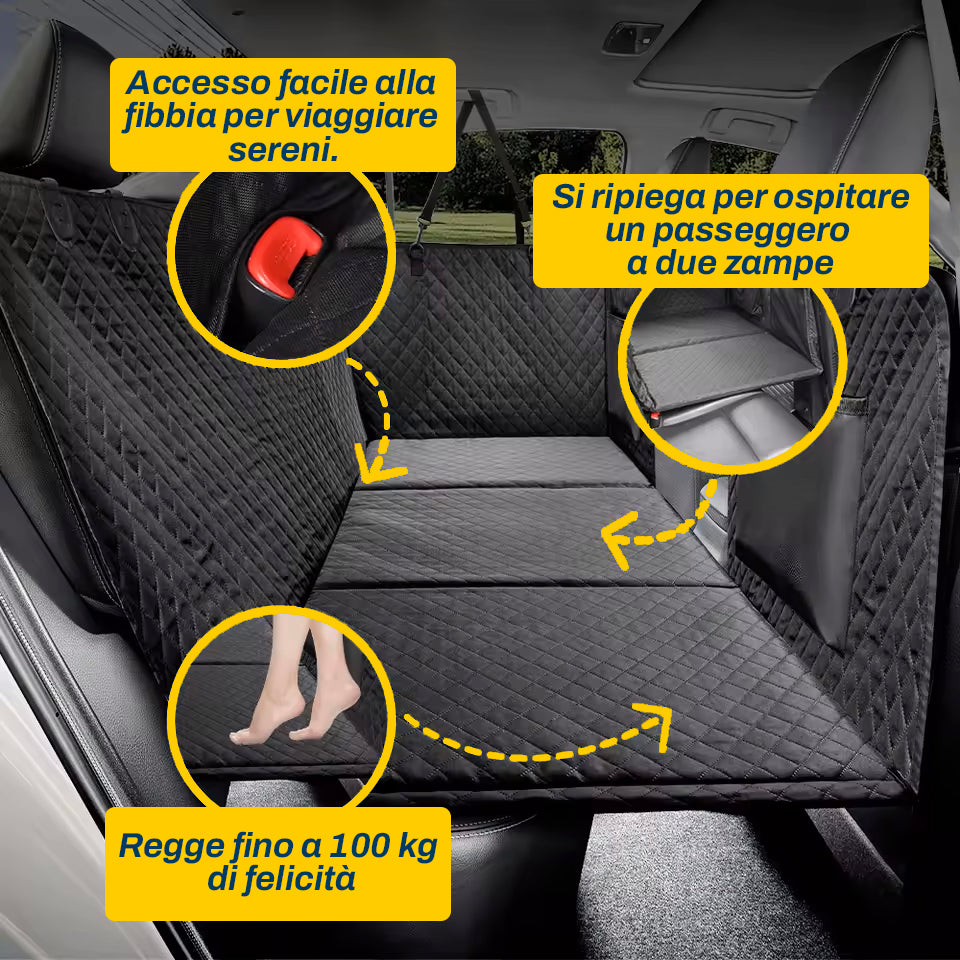 Coprisedile Auto per Cani Impermeabile | Protezione Sedile Posteriore con Finestra a Rete