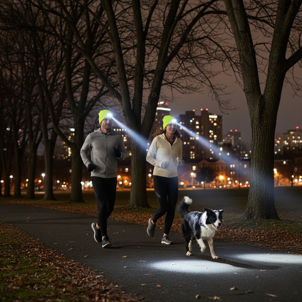 Berretto con Luce LED Ricaricabile USB | Sicurezza per le Tue Passeggiate al Buio