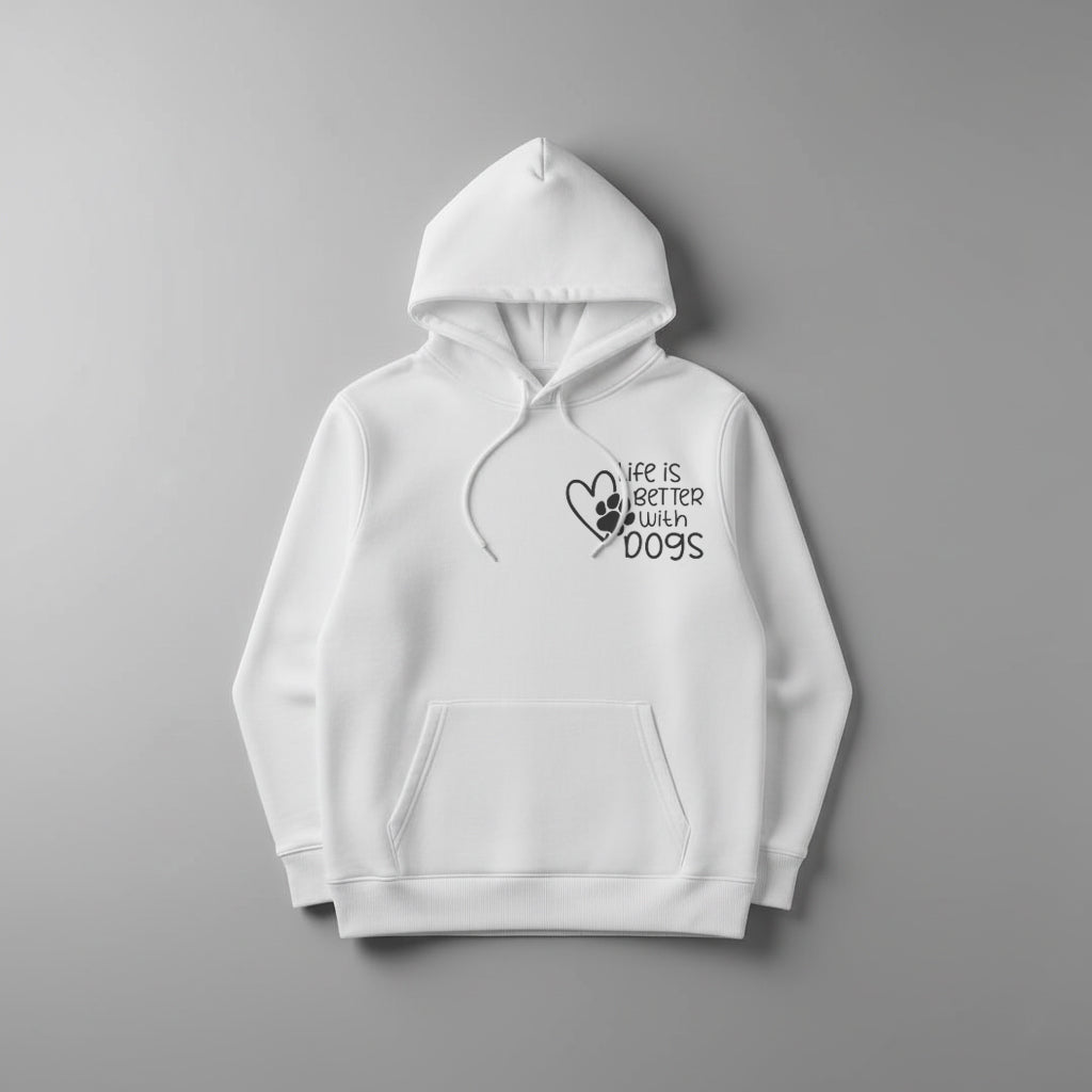 Felpa Dog Lover con Cappuccio | Stampa "Life is Better With Dog"