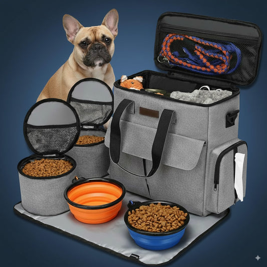 Borsa organizer da viaggio per cani e gatti | Kit completo omologato aereo