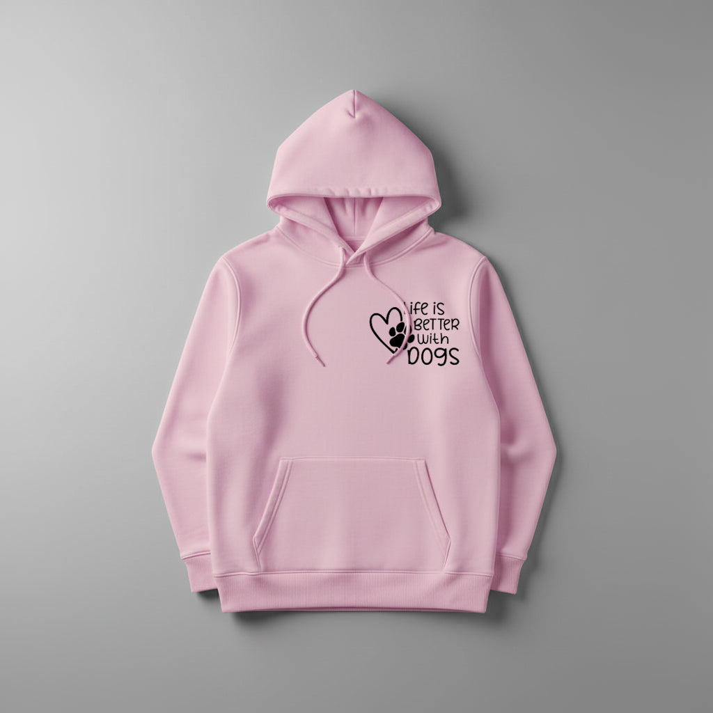 Felpa Dog Lover con Cappuccio | Stampa "Life is Better With Dog"