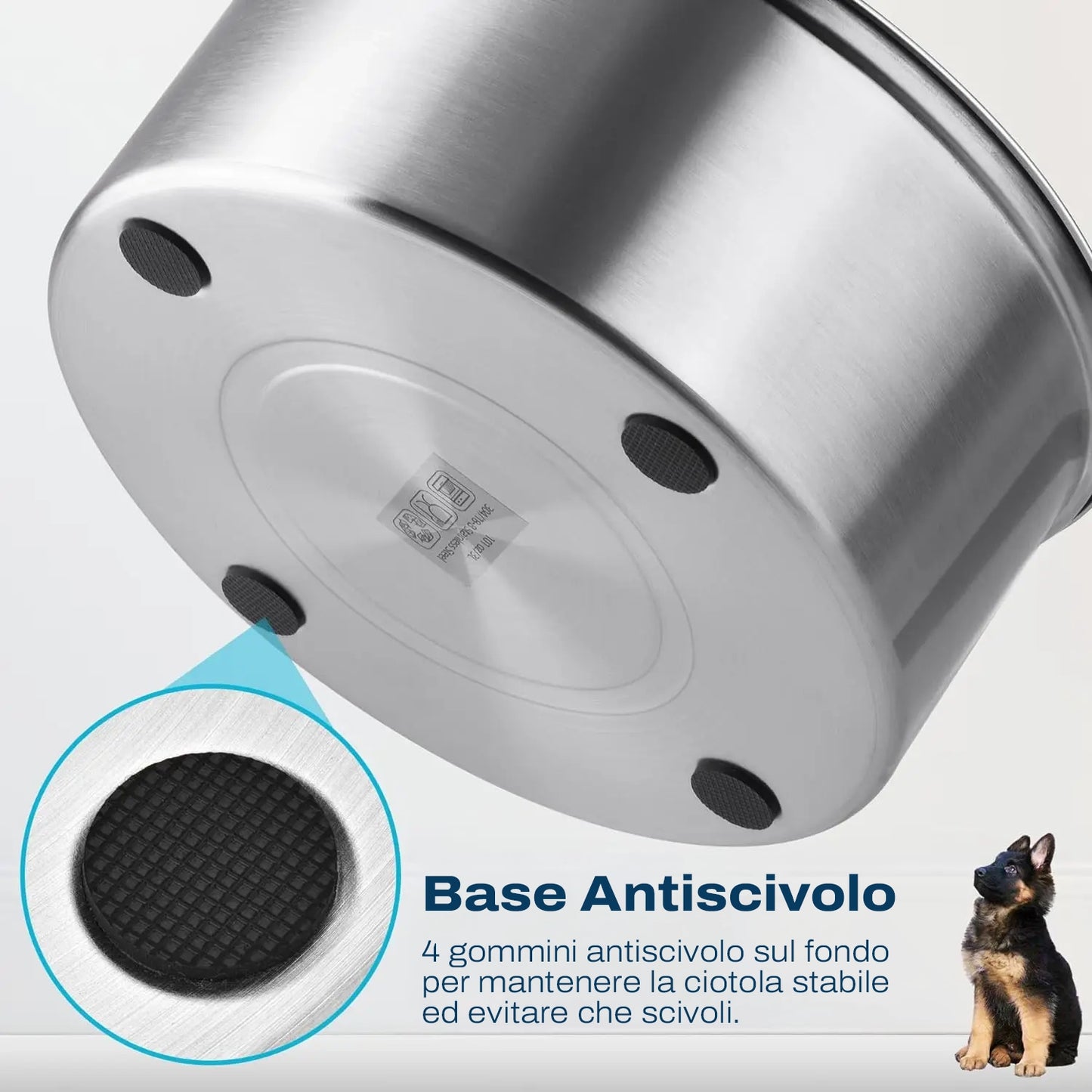Pavimenti Asciutti, Cani (e umani) Felici | Ciotola Antischizzo Acciaio Inox 1 e 3 Litri