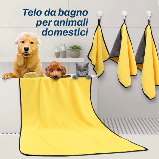 Asciugamano Super Assorbente in Microfibra per Cani | Asciugatura Rapida per Tutte le Taglie