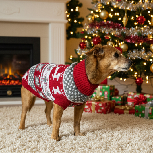 Maglione Natalizio per Cani "Abbraccio di Neve" | Morbido Pullover per le Feste