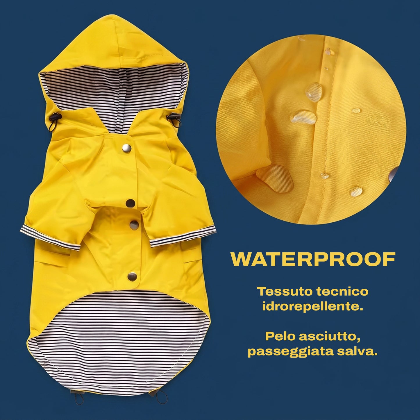 Impermeabile per Cani a Doppio Strato Waterproof | Niente ferma la vostra voglia di esplorare
